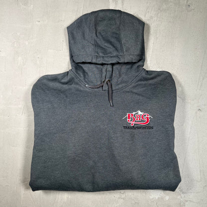 Y2K Carhartt "BNG Transport" Grey Hoodie Size Large USED v19923