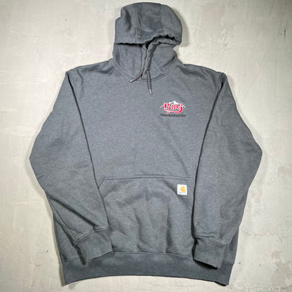 Y2K Carhartt "BNG Transport" Grey Hoodie Size Large USED v19923