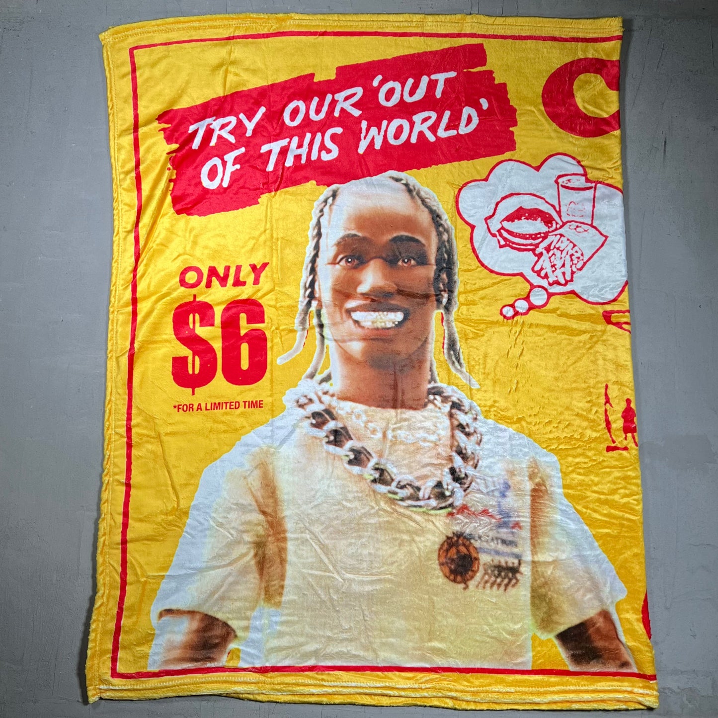 Travis Scott Mcdonald Cactus Pack Vintage Blanket NEW x18184