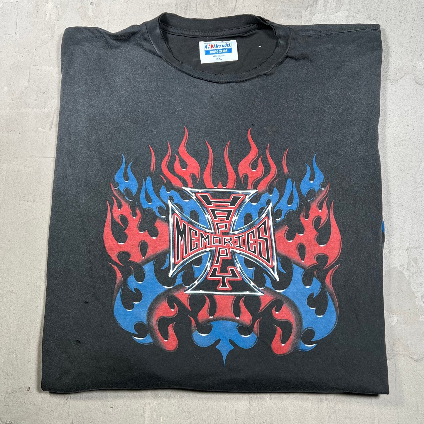 HMDD RWB Chopper Cross Flame Black Longsleeve Size XXL NEW x18219