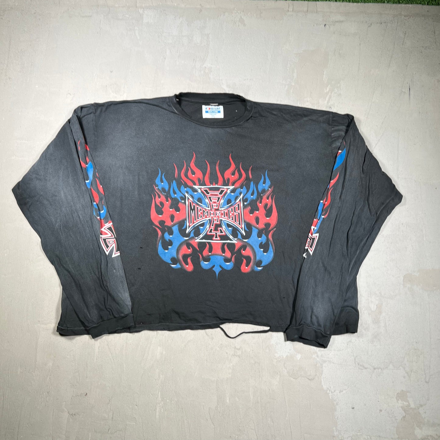 HMDD RWB Chopper Cross Flame Black Longsleeve Size XXL NEW x18219