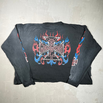HMDD RWB Chopper Cross Flame Black Longsleeve Size XXL NEW x18219