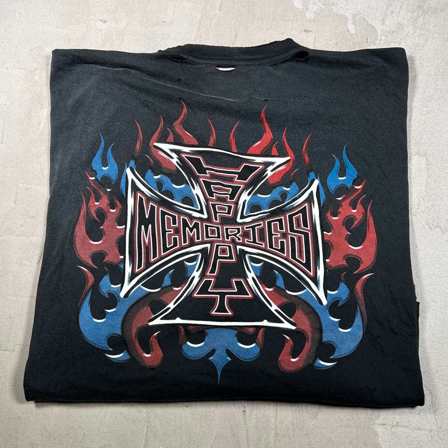 HMDD RWB Chopper Cross Flame Black Longsleeve Size XXL NEW x18219