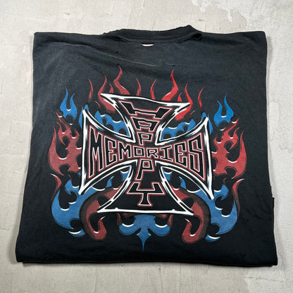 HMDD RWB Chopper Cross Flame Black Longsleeve Size XXL NEW x18219