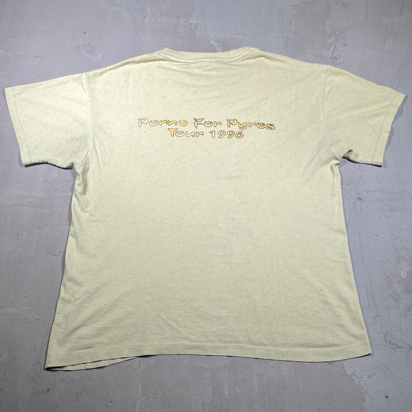 1996 Porno For Pyros Good God Urge Tour Yellow Tee Size Large USED v19926
