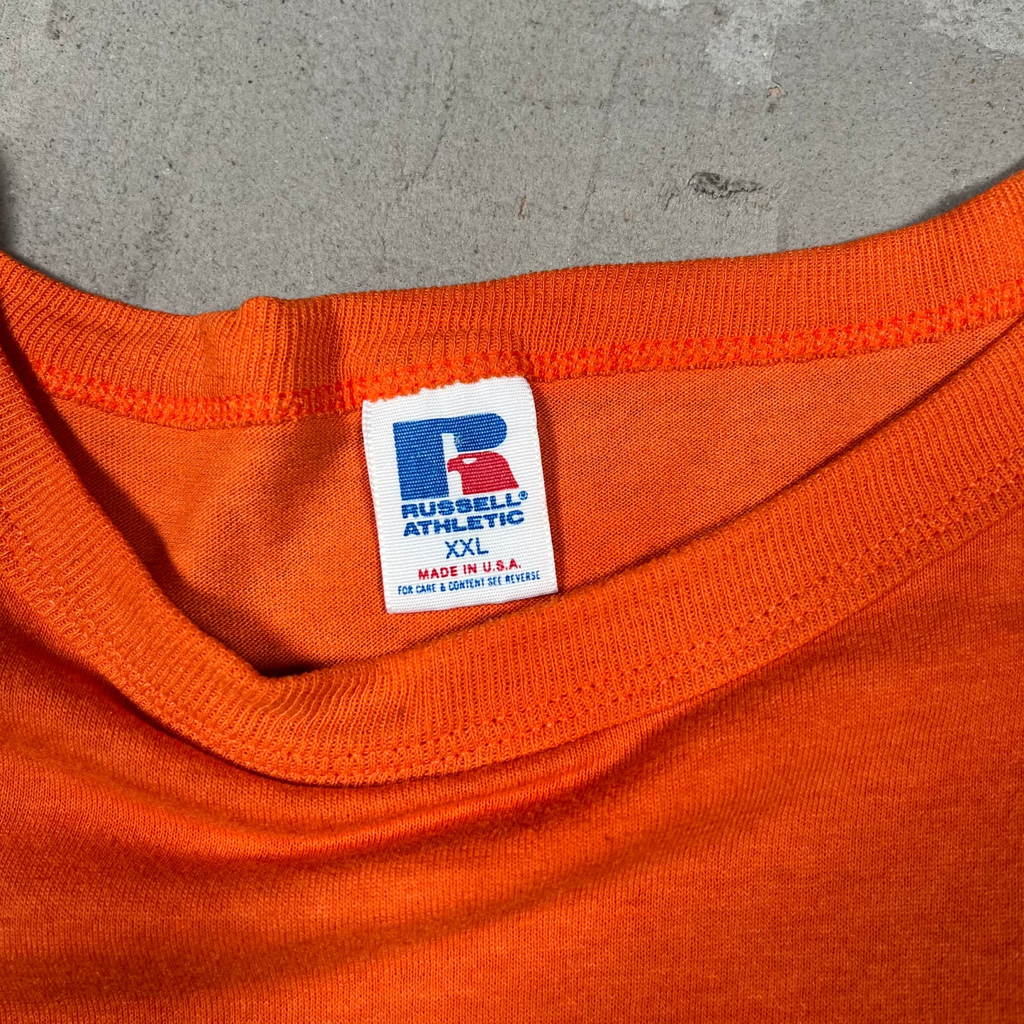 1990s Croton Harmon Alumni Classic Orange Tee Size XXL USED v19928