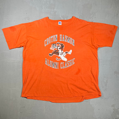 1990s Croton Harmon Alumni Classic Orange Tee Size XXL USED v19928