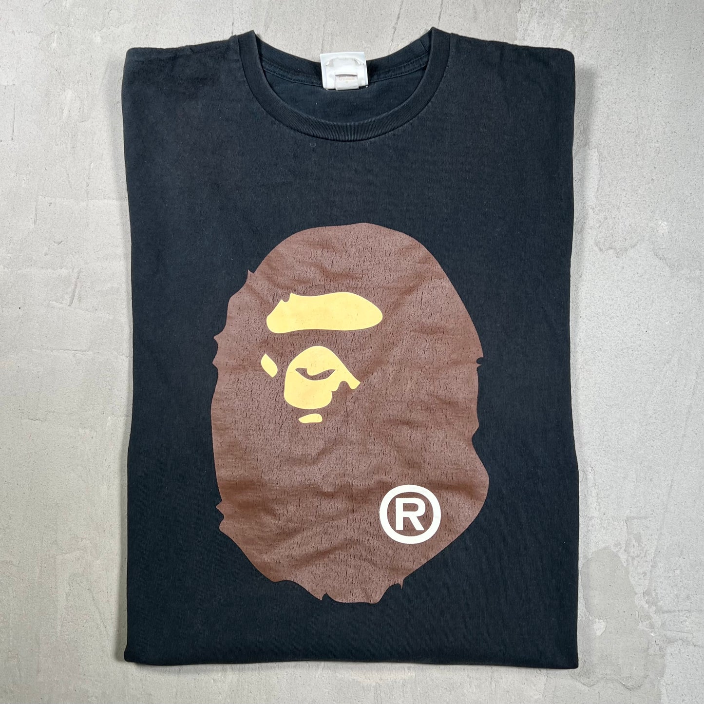 Bape Big Head Logo Black Tee Size 3XL USED x18217