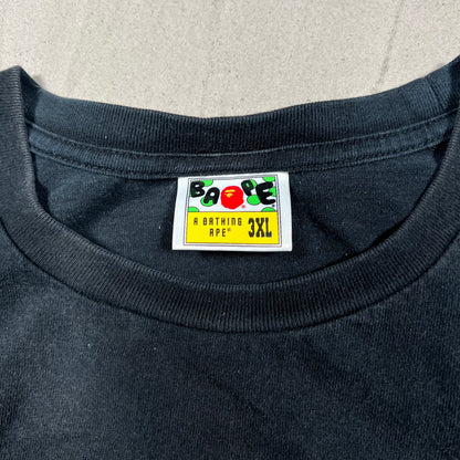 Bape Big Head Logo Black Tee Size 3XL USED x18217