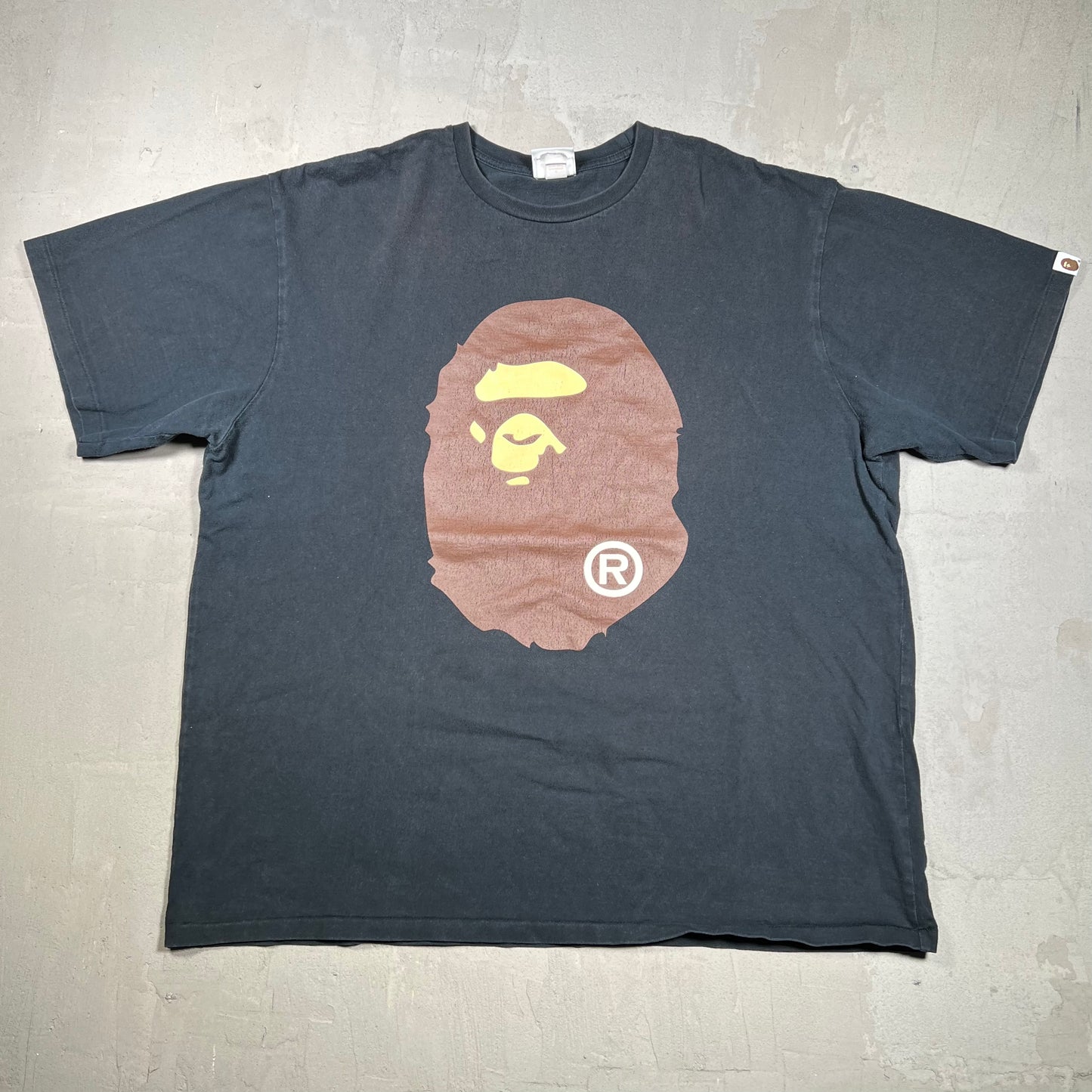 Bape Big Head Logo Black Tee Size 3XL USED x18217