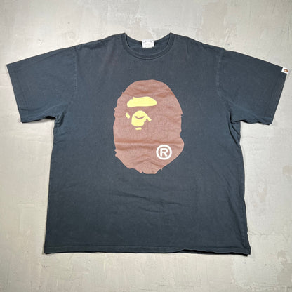 Bape Big Head Logo Black Tee Size 3XL USED x18217