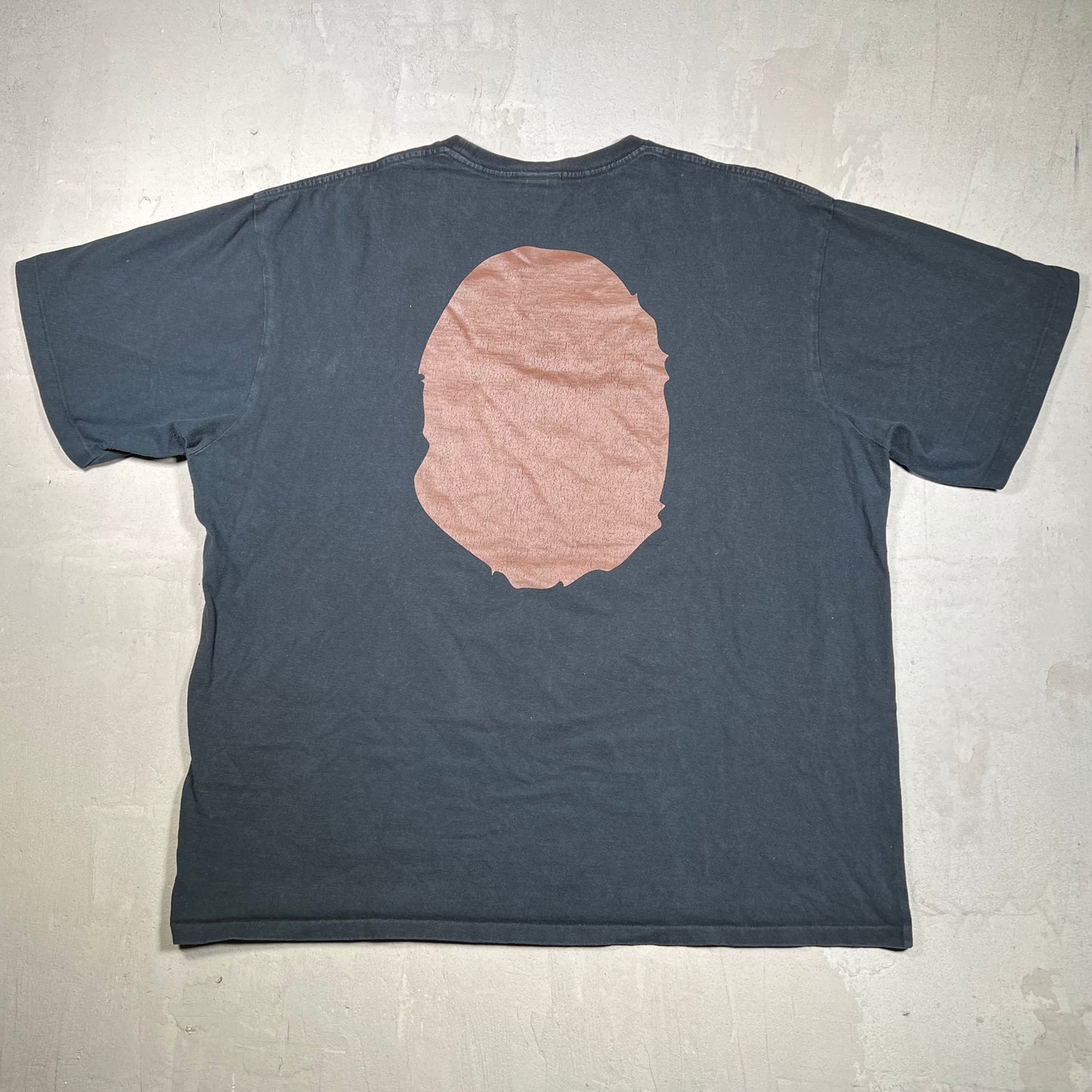 Bape Big Head Logo Black Tee Size 3XL USED x18217