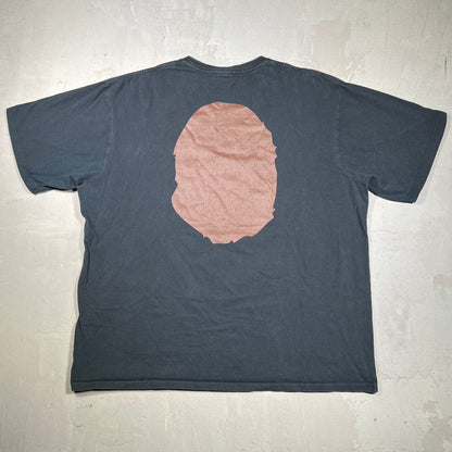 Bape Big Head Logo Black Tee Size 3XL USED x18217