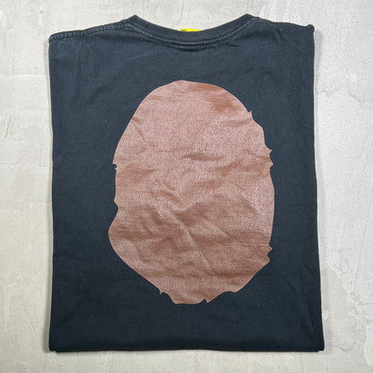 Bape Big Head Logo Black Tee Size 3XL USED x18217