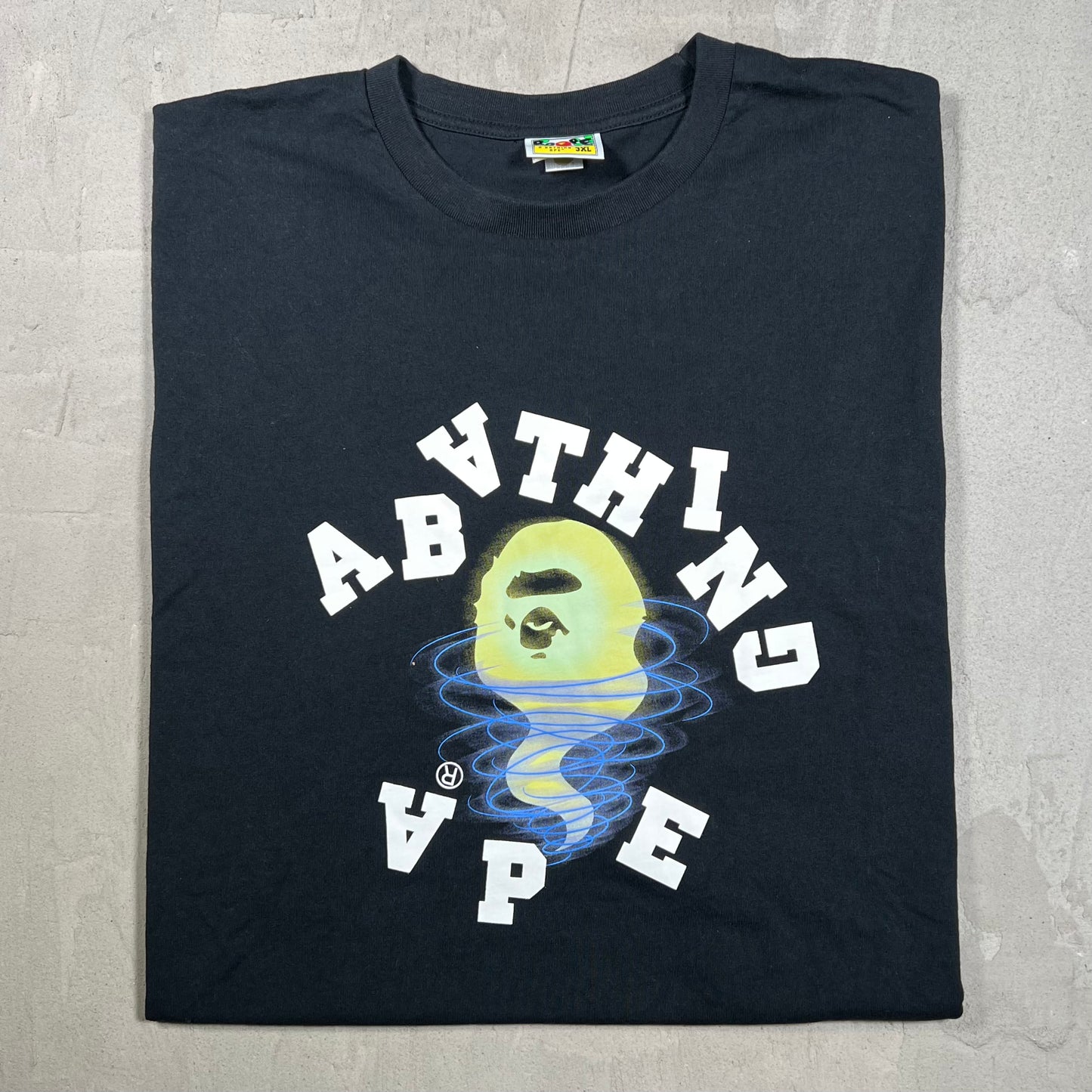 Baoe Spin Logo Black Tee Size 3XL USED x18218