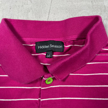 Hidden Season Purple Striped Polo Tee Size Medium USED x18224