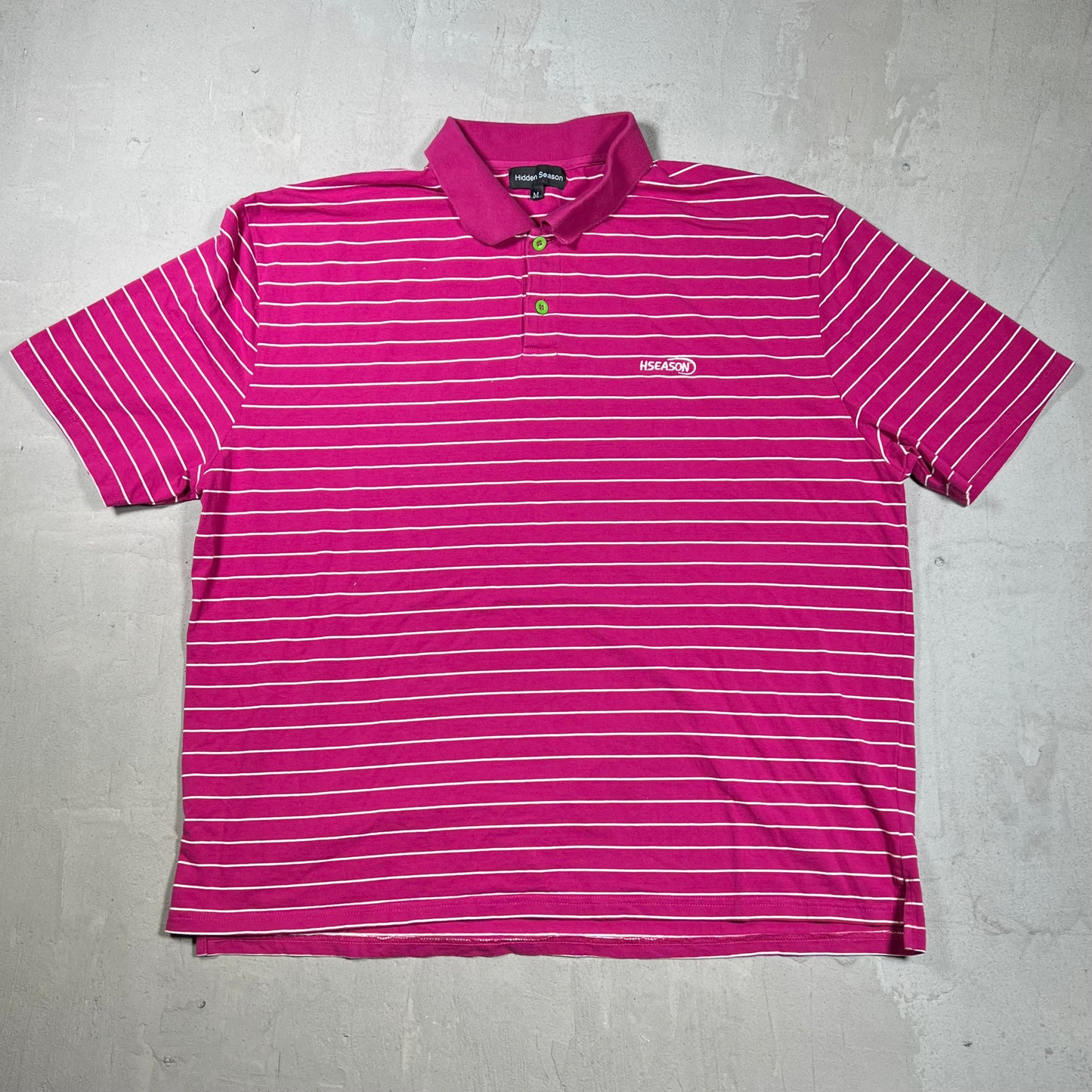 Hidden Season Purple Striped Polo Tee Size Medium USED x18224