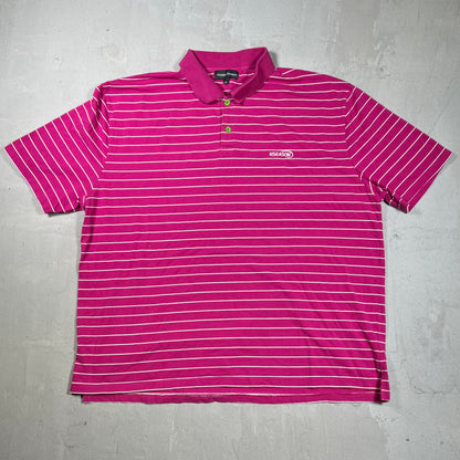 Hidden Season Purple Striped Polo Tee Size Medium USED x18224