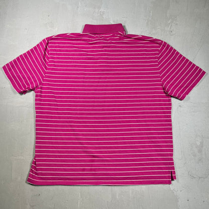 Hidden Season Purple Striped Polo Tee Size Medium USED x18224