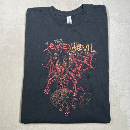 The Jersey Devil Black Tee Size Large USED v19944