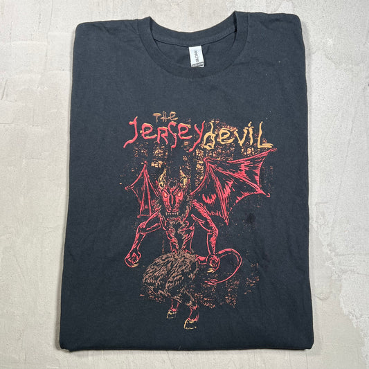The Jersey Devil Black Tee Size Large USED v19944