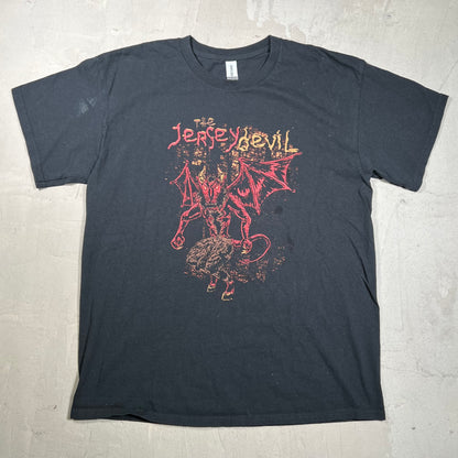 The Jersey Devil Black Tee Size Large USED v19944