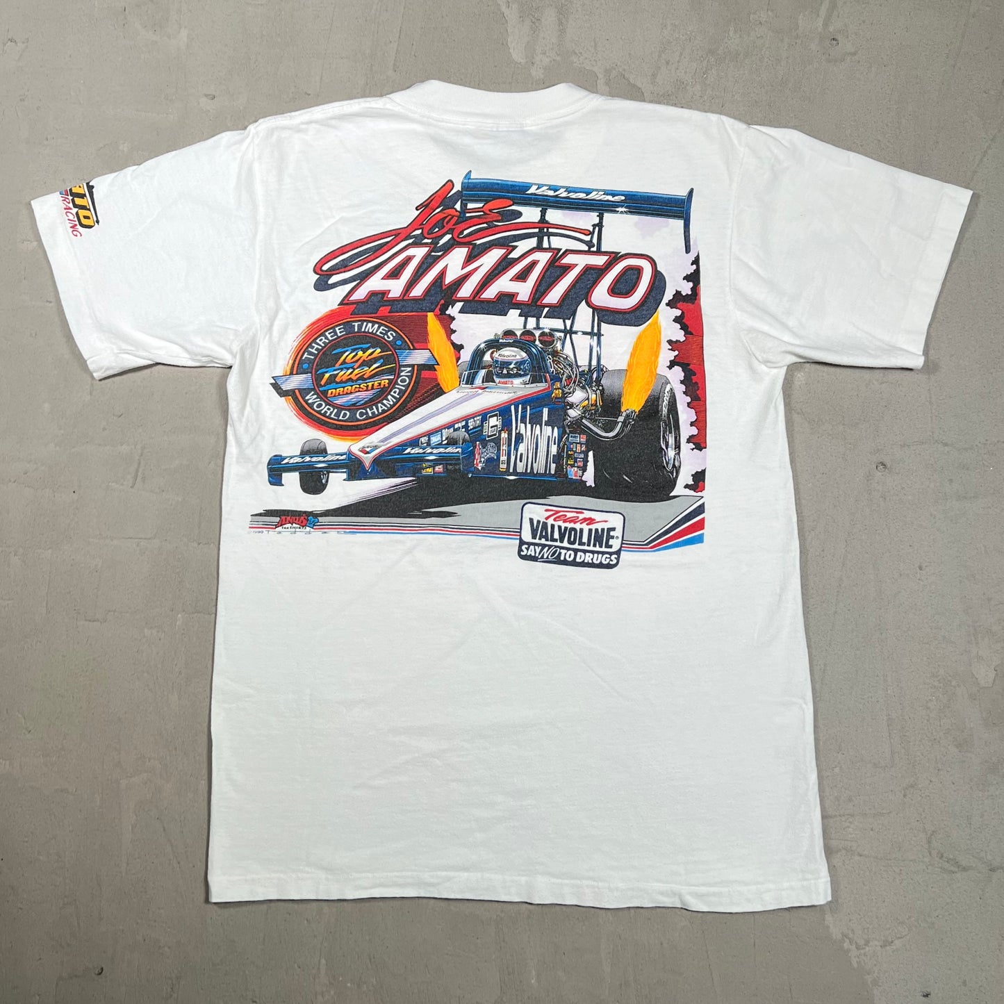 Y2K "Joe Knows" Racing Tee White Size Medium USED v19955
