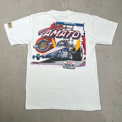 Y2K "Joe Knows" Racing Tee White Size Medium USED v19955