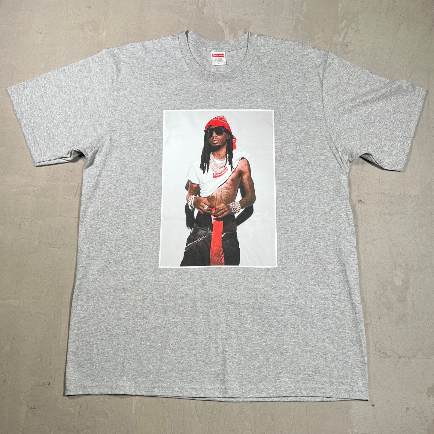 Supreme Playboi Carti Grey Tee Size Large USED x18239
