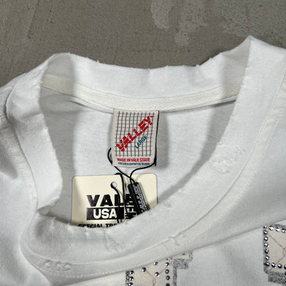 Vale Big Dog Rhinestone White Tee Size Large NEW x18232