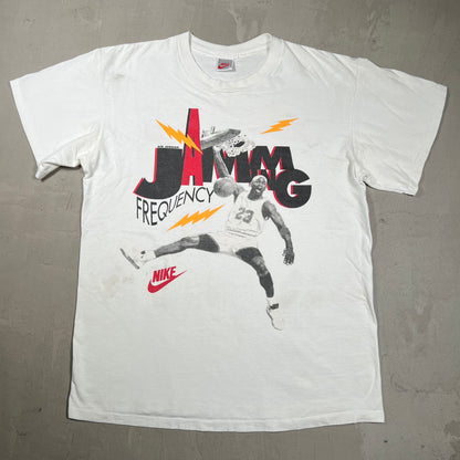 1990s Nike Air Jordan "Jamming Frequency" White Tee Size XL USED v19961