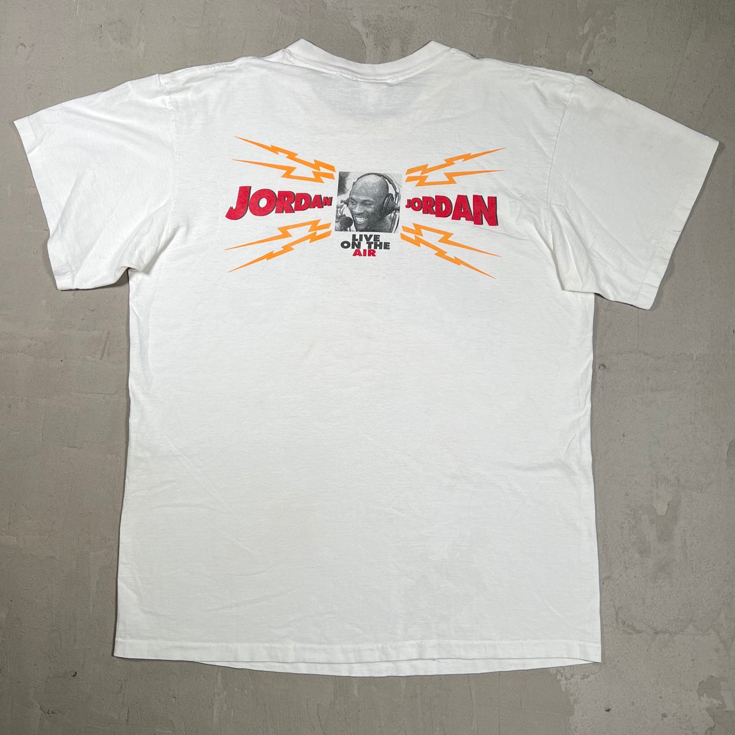 1990s Nike Air Jordan "Jamming Frequency" White Tee Size XL USED v19961