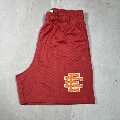 Eric Emanuel EE Red Shorts Orange Logo Size Medium USED x18243