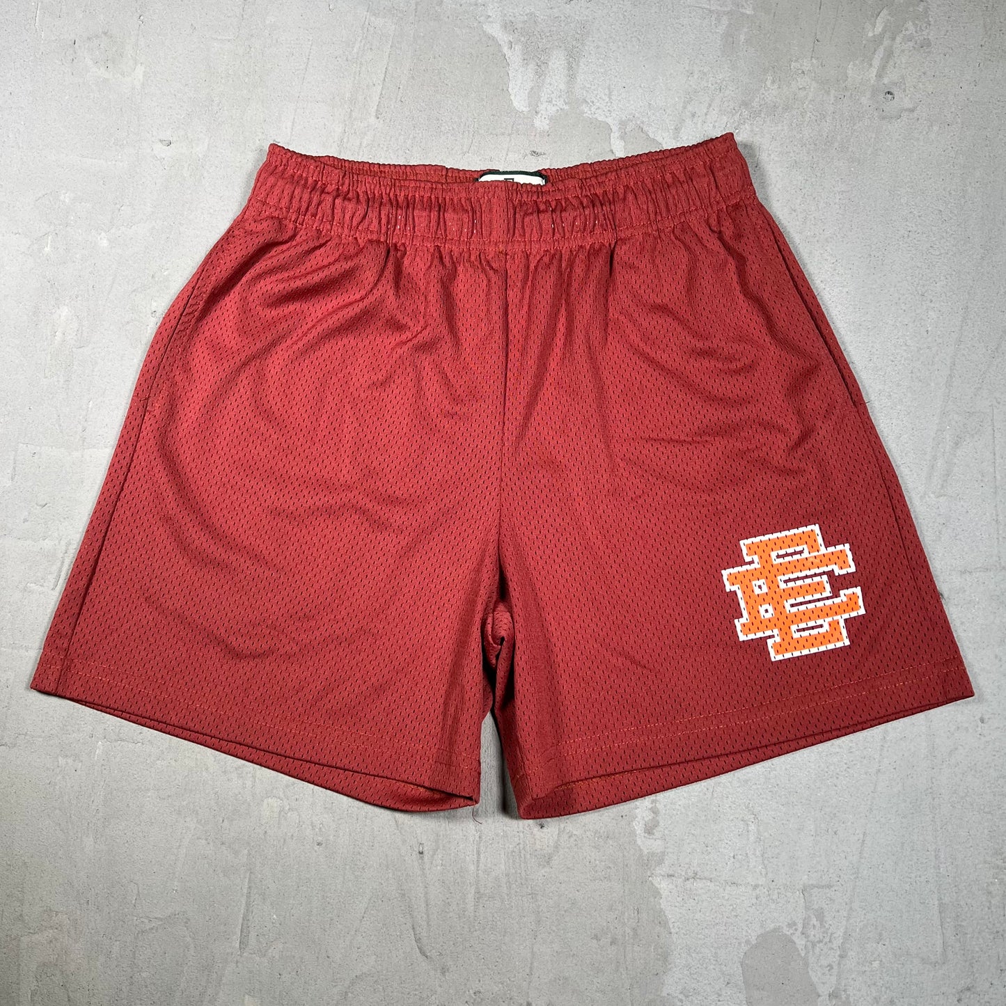 Eric Emanuel EE Red Shorts Orange Logo Size Medium USED x18243