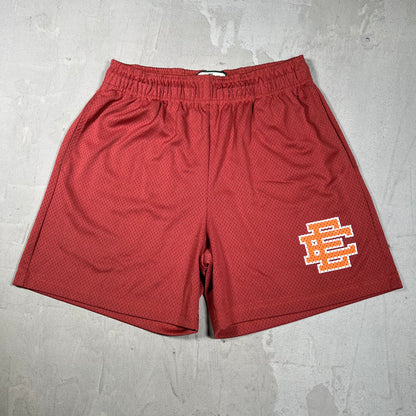 Eric Emanuel EE Red Shorts Orange Logo Size Medium USED x18243