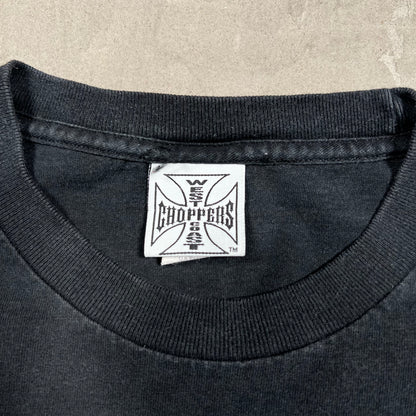 1990s West Coast Choppers "CFL" Black Flame Longsleeve Size Large USED v19947