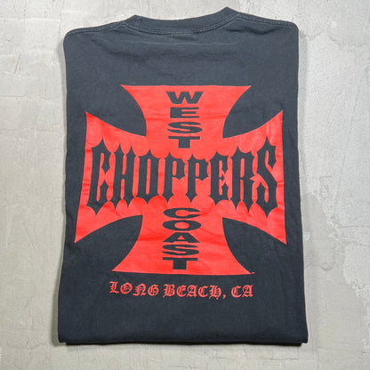 1990s West Coast Choppers "CFL" Black Flame Longsleeve Size Large USED v19947