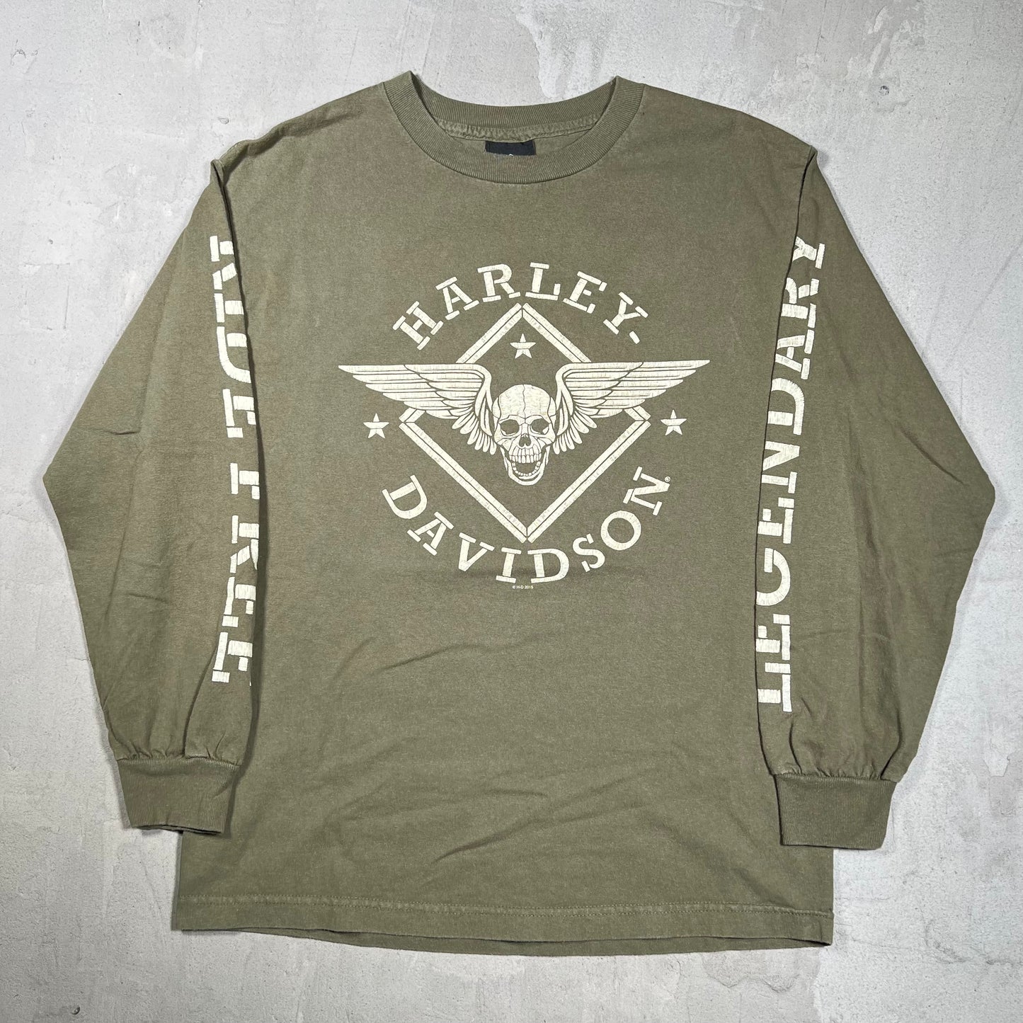2015 Harley Davidson Olive Longsleeve Size Medium USED v19953