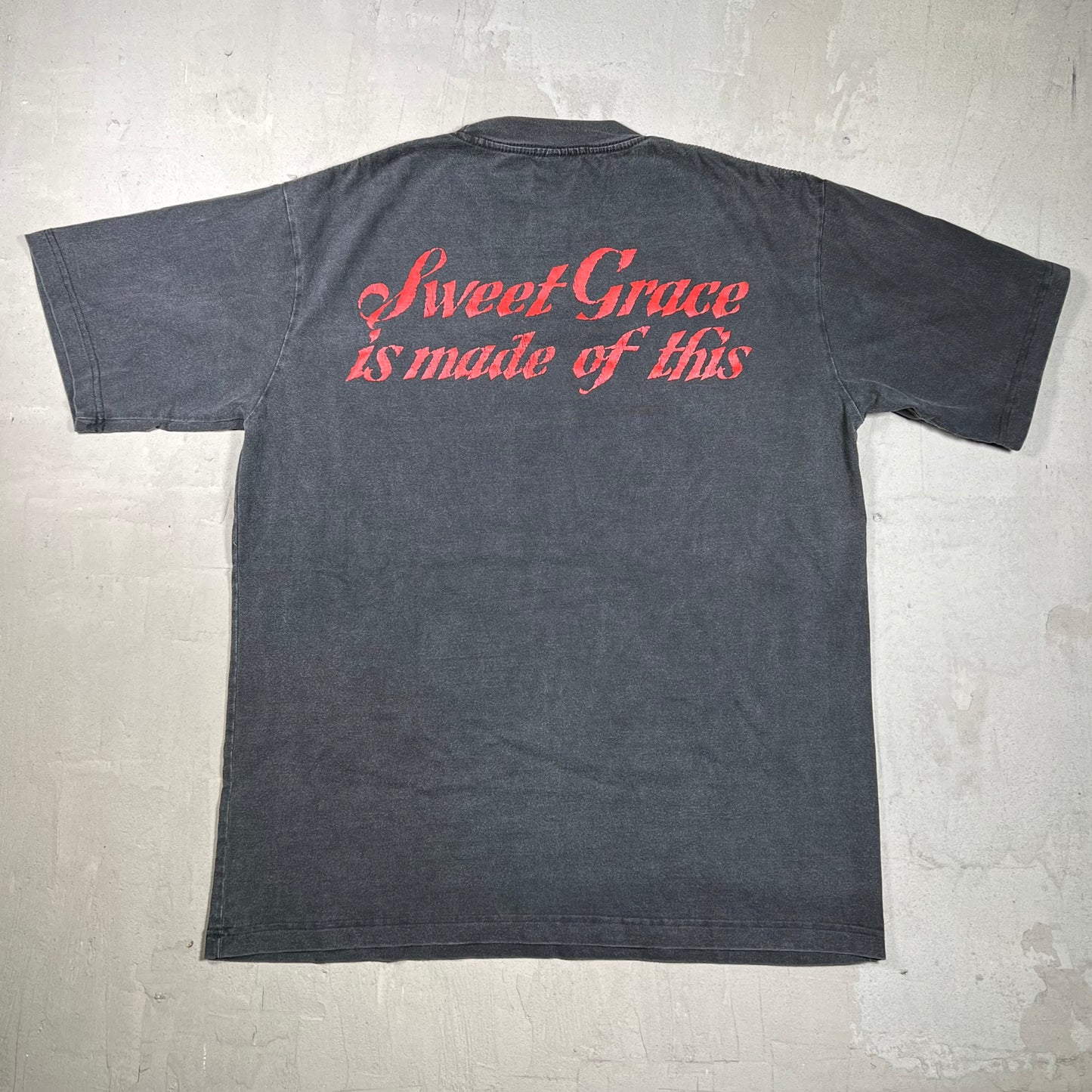 Holy Scars Redeem The World Washed Black Tee Size Large USED v19945