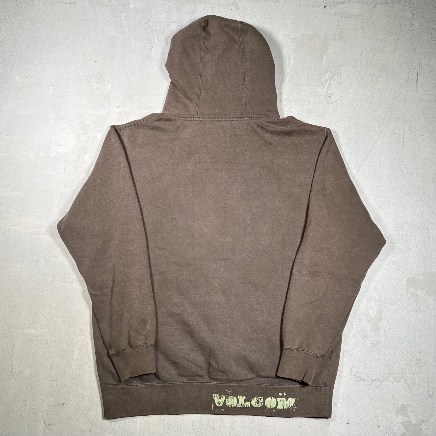 Y2K Volcom Brown Zip Up Hoodie Size Large USED v19948