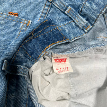 Levis Orange Tab Blue Denim Jeans size 38x30 USED v19977