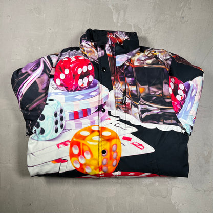 Supreme Casino Puffy Down Jacket (2018) Size Medium USED x18268