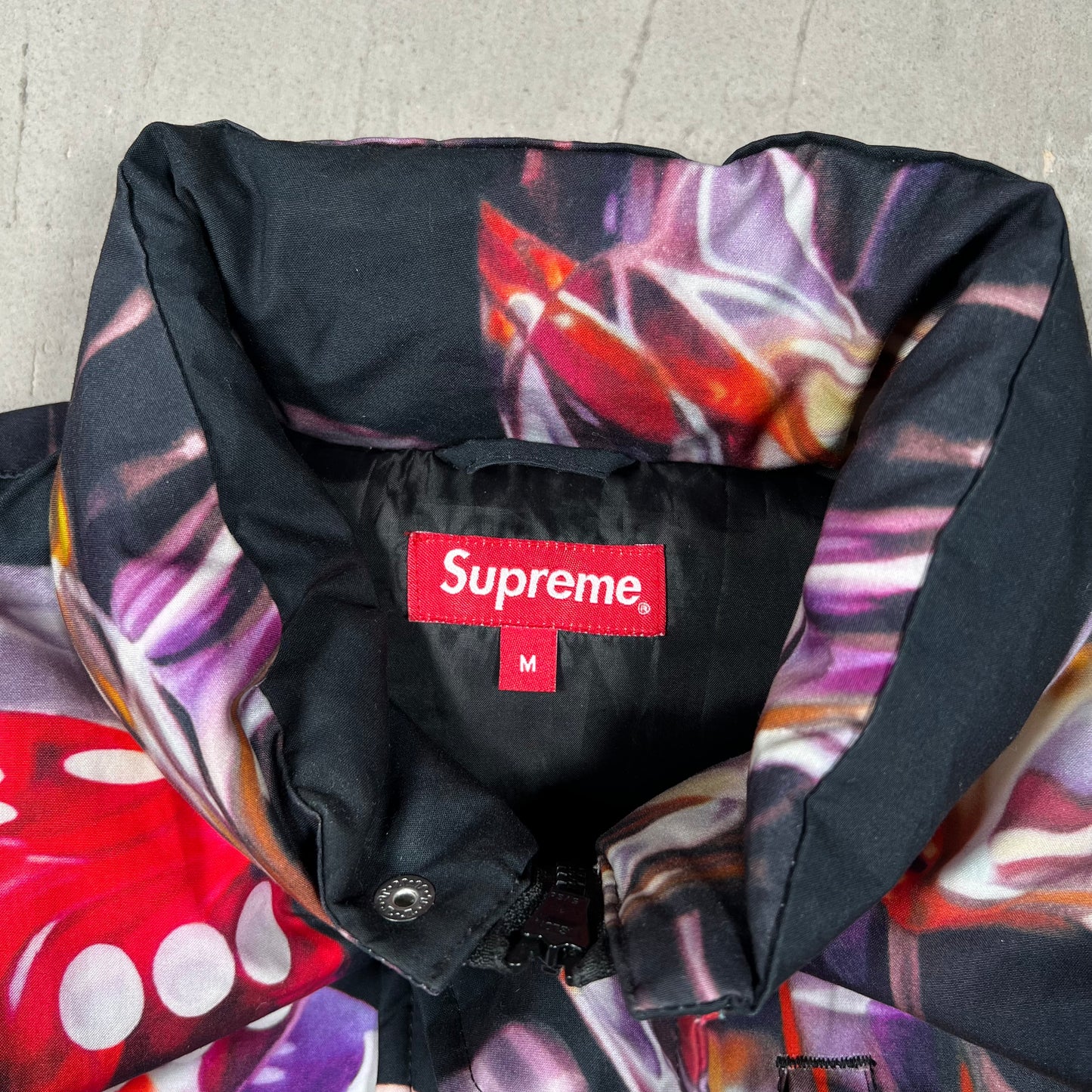 Supreme Casino Puffy Down Jacket (2018) Size Medium USED x18268