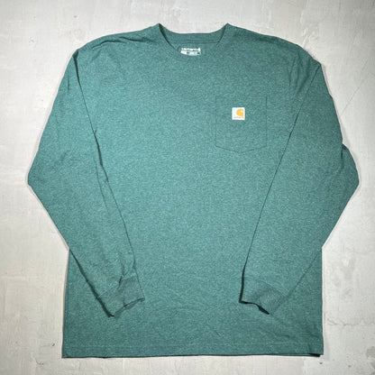 Carhartt Green Longsleeve Pocket Size Large USED v19978