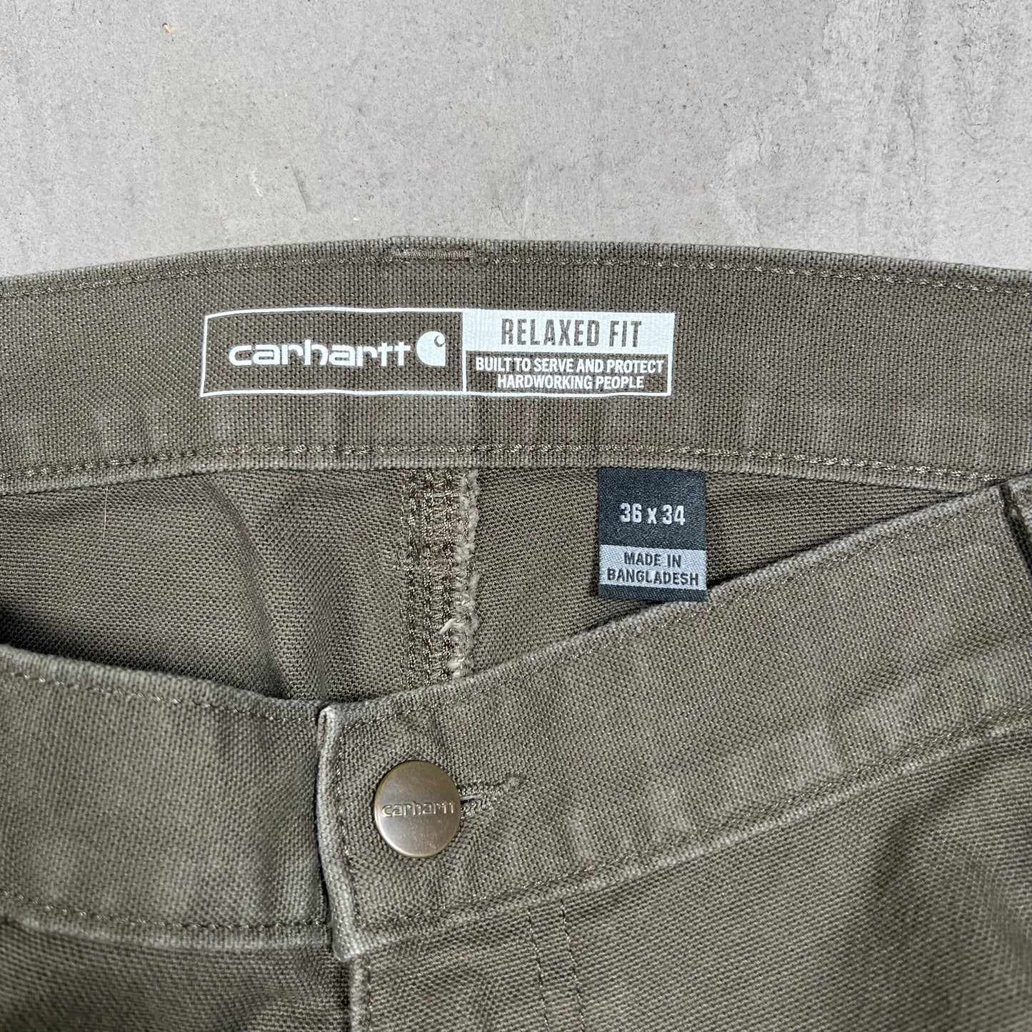 Carhartt Workwear Brown Pants Size 36x34 USED v19979