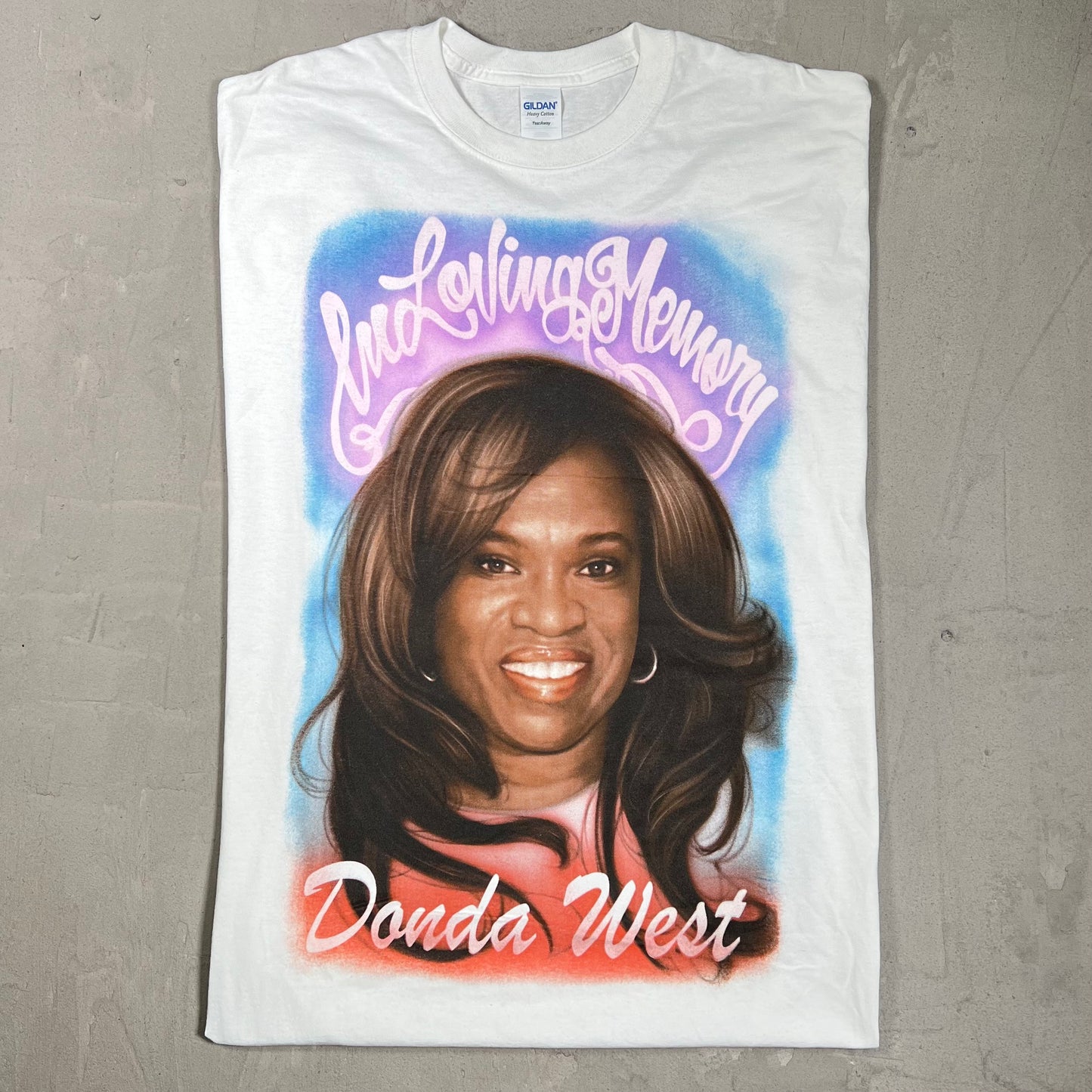 Kanye West "In Loving Memory of Donda West" Airbrush Tee White Size XXL USED x18621