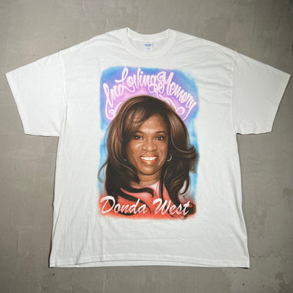 Kanye West "In Loving Memory of Donda West" Airbrush Tee White Size XXL USED x18621
