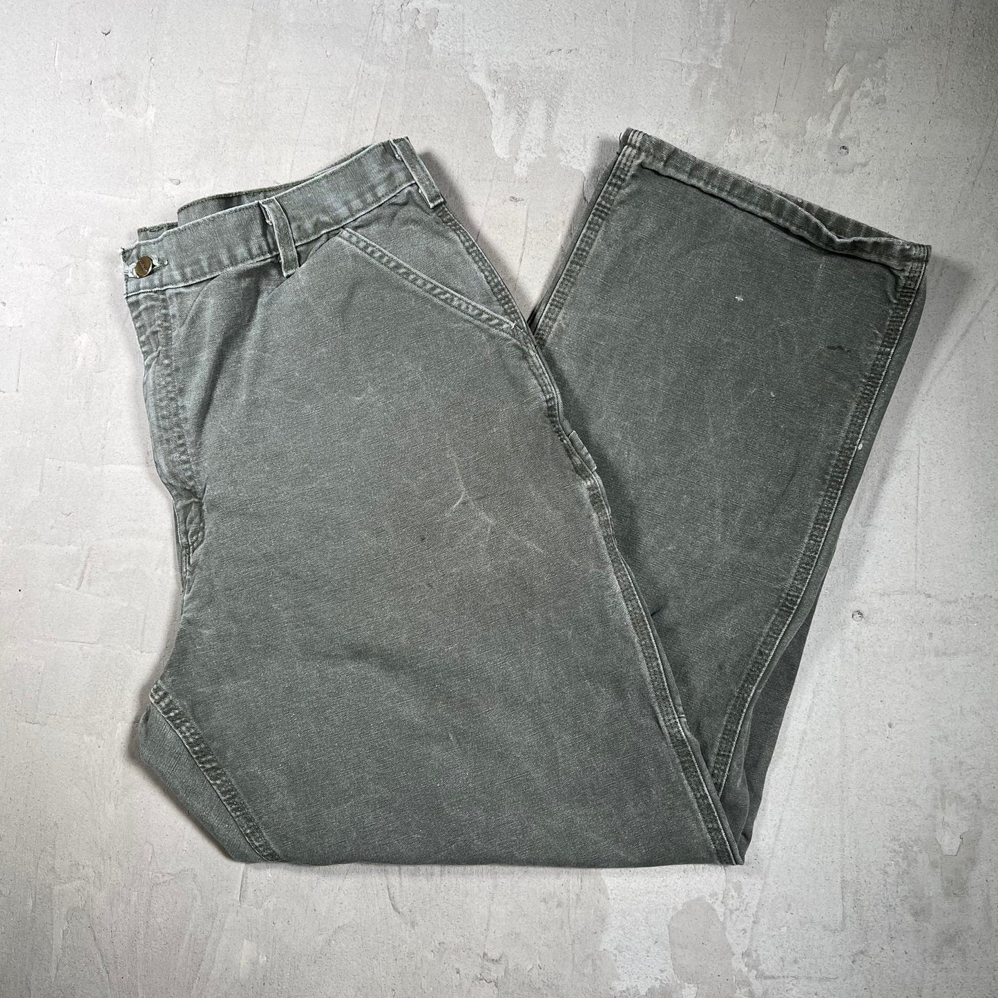 Y2K Carhartt Olive Green Carpenter Pants Size 42 USED v19938