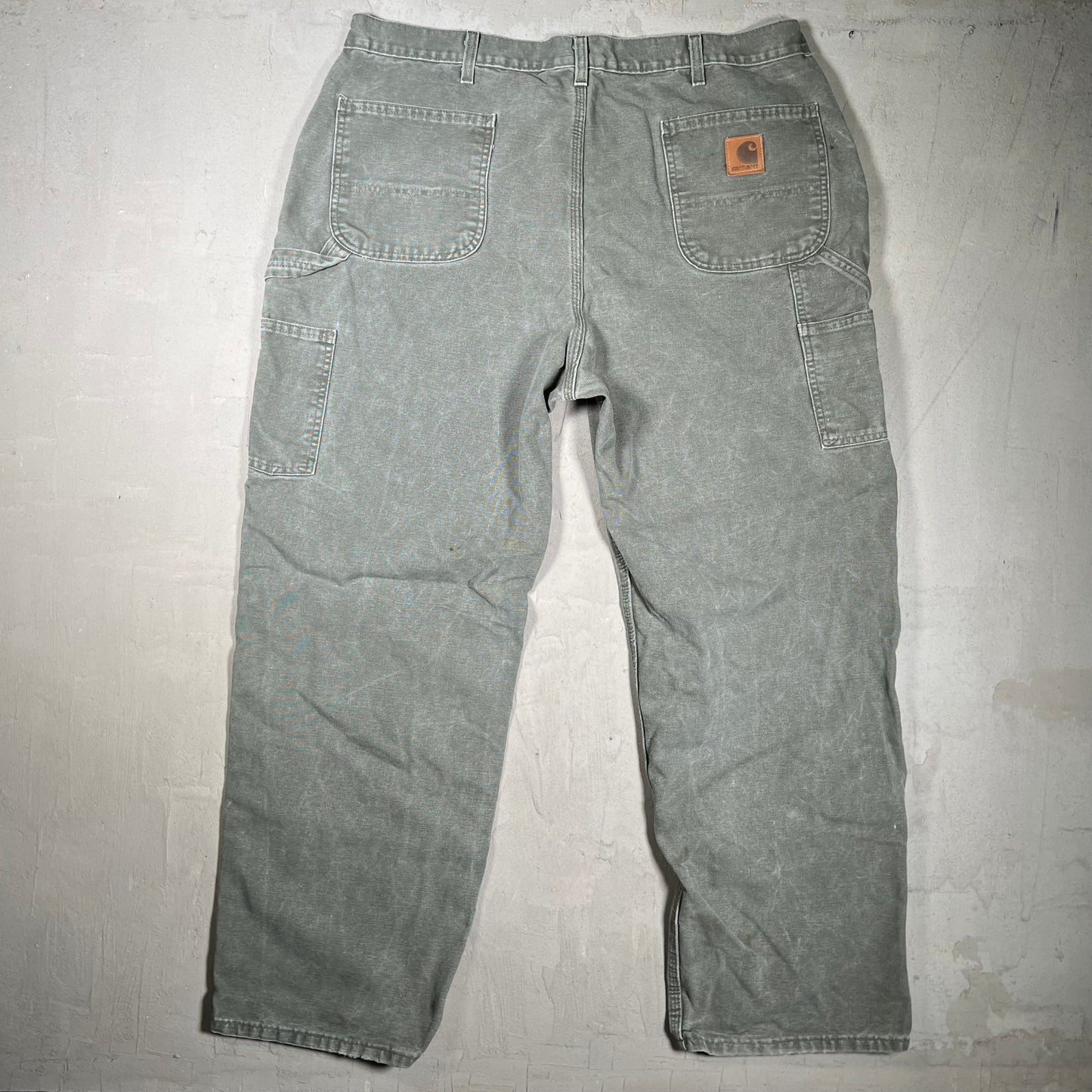 Y2K Carhartt Olive Green Carpenter Pants Size 42 USED v19938