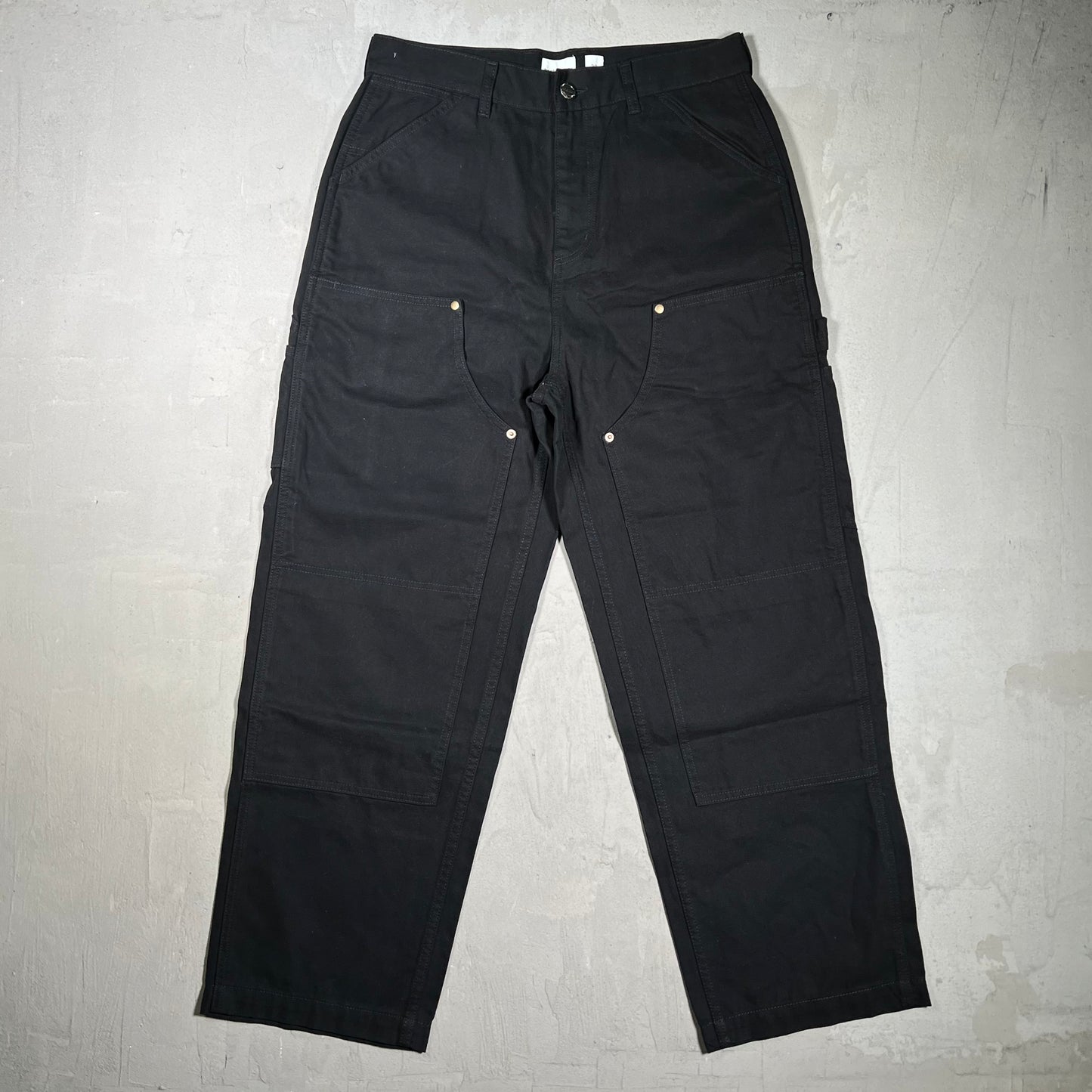 Basic Power Black Double Knee Pants Size 32 USED v19939